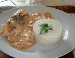Saumon, sauce mascarpone