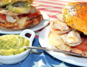 Chicken burger et mayo aux herbes