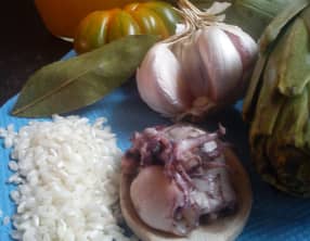 Riz aux artichauts et calamars style du Chef Gonin