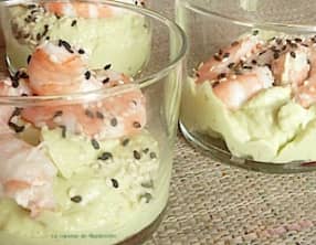 Verrines mousse d'avocat et crevettes