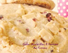 Cookies chocolat blanc et framboises