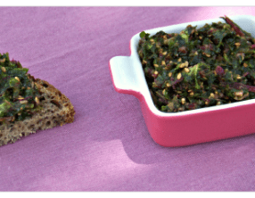 Farfalles au pesto de fanes de betteraves