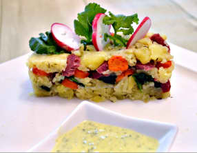 Ecrasée de pommes de terre aux fanes de radis