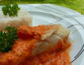 Filet de Poisson à la crème de Poivrons