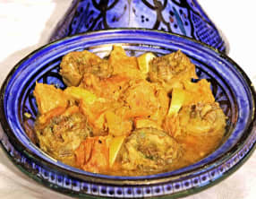 Tajine de veau aux artichauts violets