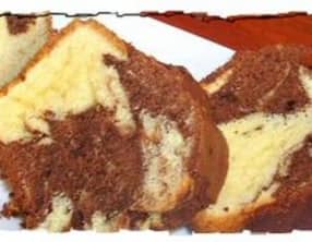 Cake marbré au chocolat noir et à l'orange