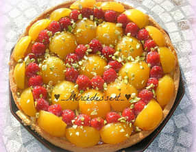 Tarte abricot framboise pistache