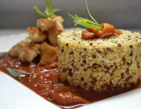 Quinoa et boulgour au poulet basquaise