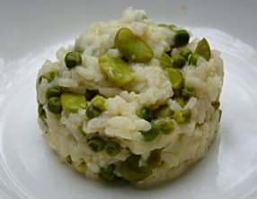 Risotto aux fèves et petits pois
