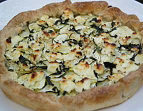 Tarte fines aux courgettes la brousse et à la menthe