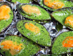 Moules farcies au beurre d'ail