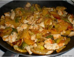 Poêlée de pommes de terre aux poireaux et gorgonzola