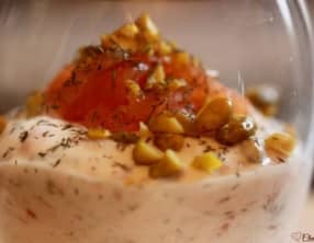 Verrines saumon pistache