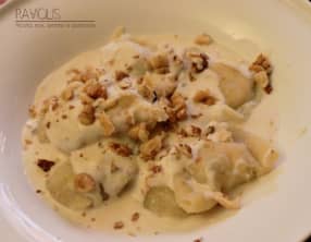 Raviolis à la ricotta, noix, serrano et parmesan