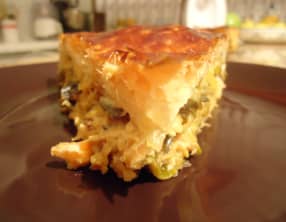 Tourte saumon-poireaux