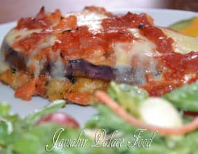 Escalope de poulet parmiggiana et aubergine