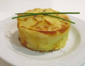 Flan de râpé de la mer en cage de pommes de terre