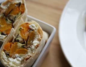 Wrap aux légumes grillés et au cottage cheese
