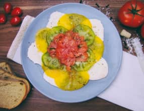 Carpaccio 3 tomates et Mozzarela