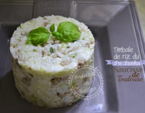 Timbale de riz à la saucisse de Toulouse