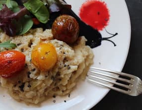 Risotto au gorgonzola et aux tomates cerises confites