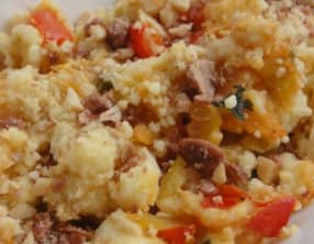 Crumble à la pistache et aux légumes