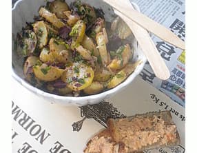 Salade tiède primeur "entre terre et mer"