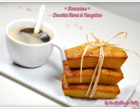 Financiers chocolat blond Dulcey et pépites de nougatine