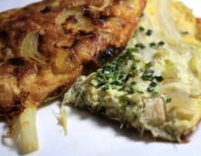 Omelettes aux asperges et lardons