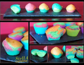 Muffins marbrés multicolores