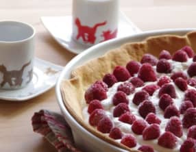 Tarte aux framboises à la chantilly