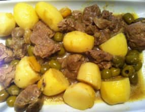 Tajine de Veau aux Olives Citrons Confits et pommes de terre