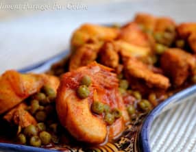 Tajine petit pois fond d’artichaut poulet