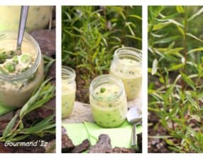 Flan vapeur aux petits pois, chèvre et estragon