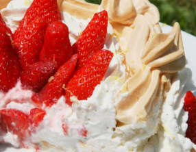Pavlova citronnée aux fraises, chantilly mascarpone vanillée
