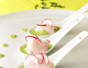 Mousse et émulsion de fanes de radis