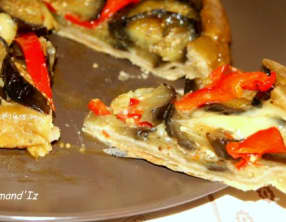 Tatin d'aubergines, poivron et chèvre