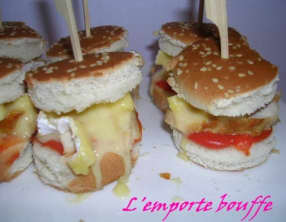 Mini Hamburger poulet, camembert