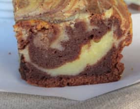 Brownie marbré aux deux chocolats