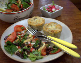 muffins de pommes de terre, cèpes, carottes