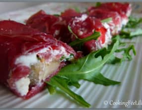 Roulés de bresaola aux aubergines et fromage frais