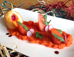 Oeuf Mollet Frit et son Duo de Carottes