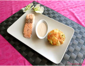 Pavé de Saumon, Sauce Wu Yi Da Hong Pao et son Flan de Choux