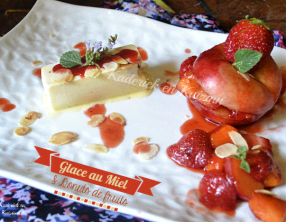 Glace vanille miel et donuts de fruits bio à la plancha