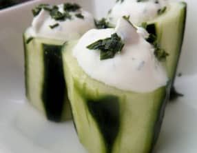 Concombres à la coque « menthe-ricotta »