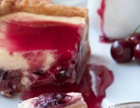 Cheesecake à la cerise et sirop de cerises maison