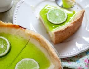 Cheesecake citron citron vert et son coulis aux deux citrons et verveine