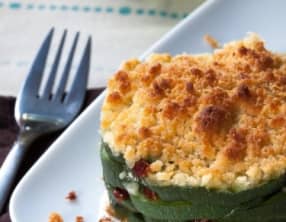 Crumble salé : courgette, tomates séchées et parmesan