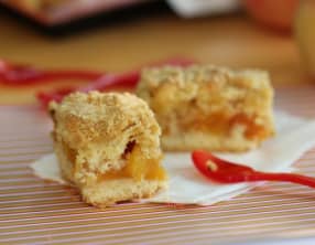 Gâteau crumble aux pêches
