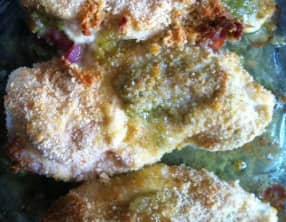 Escalope de Poulet farcie au Pesto et au lard